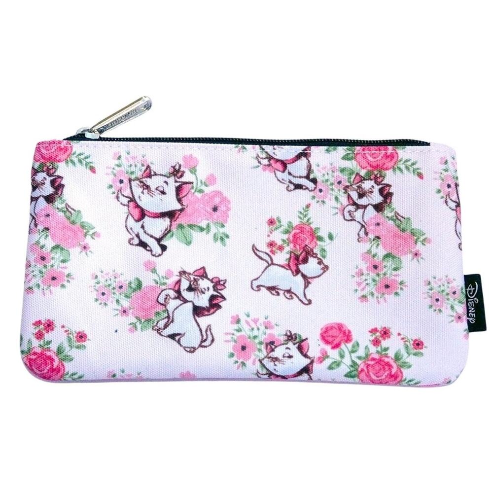 Loungefly White Marie Floral All-Over-Print Nylon Pouch | NWT
